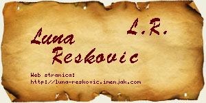 Luna Resković vizit kartica